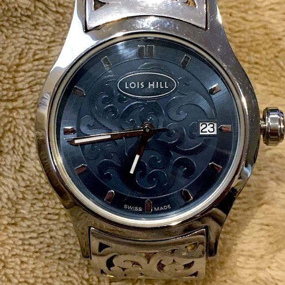 LOIS HILL Watch Blue Face Sterling Silver Band HTF - Picture 8 of 11